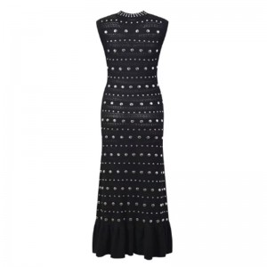 Letní límec pro límce bez rukávů, kovové pletené šaty